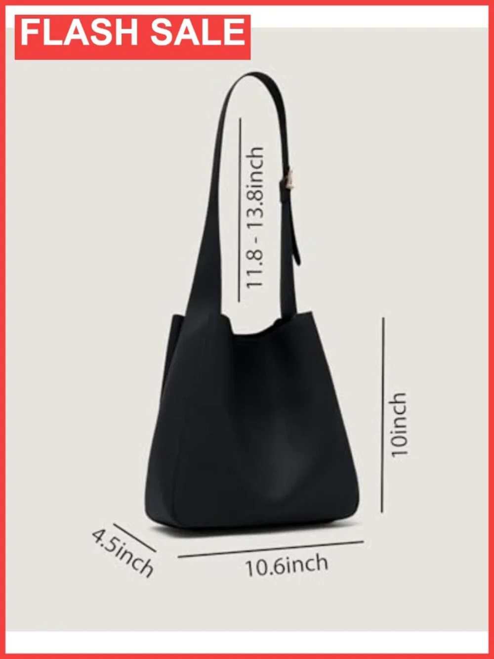 Slouchy Hobo Bag Vegan PU Leather Medium Shoulder Tote Purse